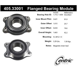 Centric Premium™ Rear Driver Side Wheel Bearing Module for Audi S6 - 405.33001