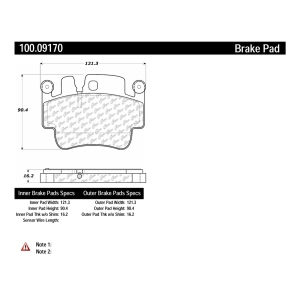 Centric Formula 100 Series™ OEM Brake Pads for 2004 Porsche Boxster - 100.09170