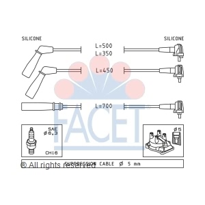 facet Spark Plug Wire Set for Toyota Tercel - 4.9393