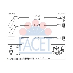 facet Spark Plug Wire Set for 1994 Toyota Tercel - 4.9393