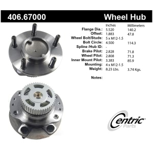 Centric Premium™ Wheel Bearing And Hub Assembly for 1999 Dodge Caravan - 406.67000
