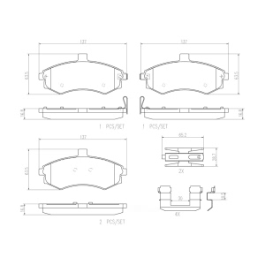 brembo Premium Ceramic Front Disc Brake Pads for Hyundai Elantra - P30020N