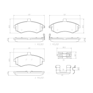 brembo Premium Ceramic Front Disc Brake Pads for 2002 Hyundai Elantra - P30020N