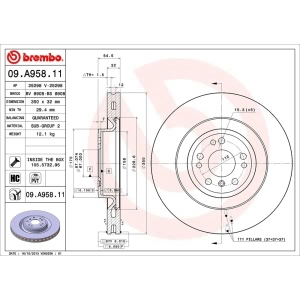 brembo UV Coated Series Front Brake Rotor for 2014 Mercedes-Benz GL450 - 09.A958.11