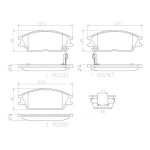 brembo Premium Ceramic Front Disc Brake Pads for 1994 Hyundai Excel - P30024N