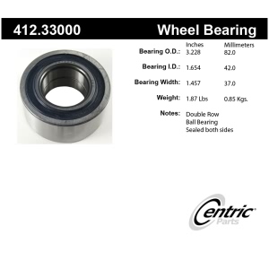 Centric Premium™ Wheel Bearing for Audi 5000 Quattro - 412.33000