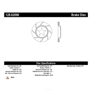 Centric SportStop Drilled 1-Piece Rear Brake Rotor for 2007 Chevrolet Corvette - 128.62096