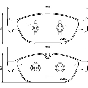 brembo Premium Low-Met OE Equivalent Front Brake Pads for Audi A6 Quattro - P85127