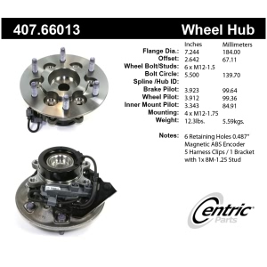 Centric Premium™ Front Passenger Side Non-Driven Wheel Bearing and Hub Assembly for 2004 Chevrolet Colorado - 407.66013