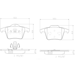 brembo Premium Ceramic Rear Disc Brake Pads for 2012 Volvo XC90 - P86019N