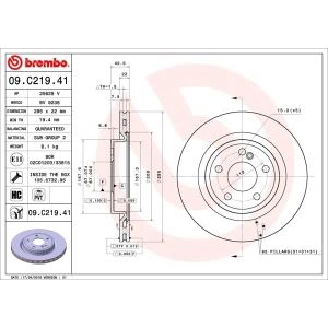 brembo UV Coated Series Rear Brake Rotor for 2017 Mercedes-Benz CLA250 - 09.C219.41