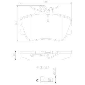 brembo Premium Ceramic Front Disc Brake Pads for 1994 Mercedes-Benz C220 - P06017N