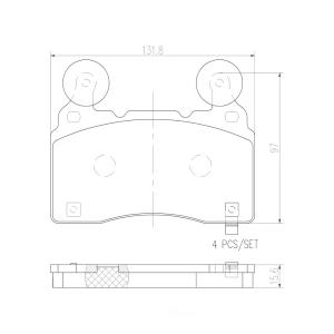 brembo Premium Ceramic Front Disc Brake Pads for 2015 Chevrolet Camaro - P10064N