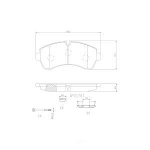 brembo Premium Ceramic Front Disc Brake Pads for 2009 Dodge Sprinter 3500 - P50059N