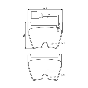 brembo Premium Low-Met OE Equivalent Front Brake Pads for Audi RS3 - P85152