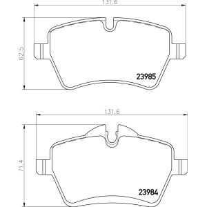 brembo Premium Low-Met OE Equivalent Front Brake Pads for 2013 Mini Cooper Paceman - P06086