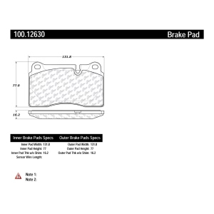 Centric Original Equipment Formula Brake Pads With Hardware - 100.12630