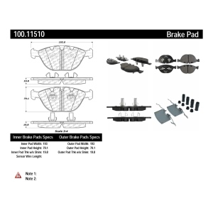 Centric Formula 100 Series™ OEM Brake Pads for 2009 BMW M5 - 100.11510