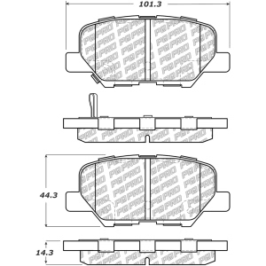 Centric Posi Quiet Pro™ Ceramic Rear Disc Brake Pads for 2016 Mazda 3 - 500.16790