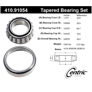 Centric Premium™ Wheel Bearing for 1996 Toyota T100 - 410.91054