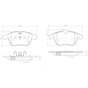 brembo Premium Ceramic Front Disc Brake Pads for Jaguar XK - P36022N