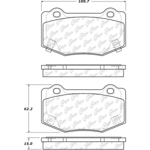 Centric Posi Quiet™ Semi-Metallic Rear Disc Brake Pads for 2014 Chevrolet Corvette - 104.17180