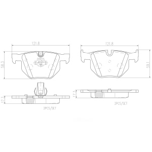 brembo Premium Ceramic Rear Disc Brake Pads for 2008 BMW 528xi - P06033N