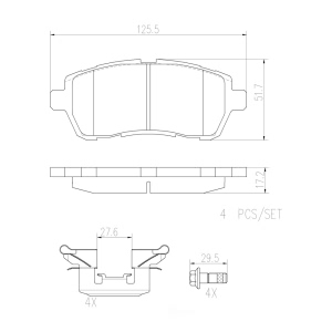 brembo Premium Ceramic Front Disc Brake Pads for 2019 Ford Fiesta - P24072N