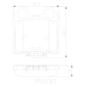 brembo Premium Ceramic Rear Disc Brake Pads for 2004 Lexus IS300 - P83045N