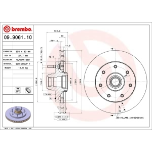 brembo OE Replacement Front Brake Rotor for 1999 Ford F-250 - 09.9061.10