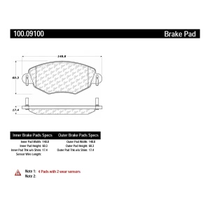 Centric Formula 100 Series™ OEM Brake Pads for 2006 Jaguar X-Type - 100.09100