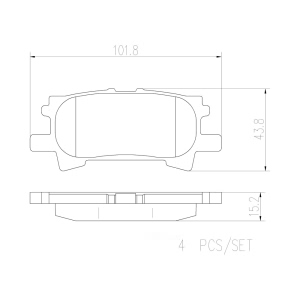 brembo Premium Ceramic Rear Disc Brake Pads for 2008 Lexus RX350 - P83068N