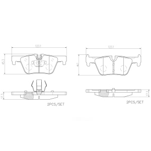 brembo Premium Ceramic Rear Disc Brake Pads for 2014 BMW 328d xDrive - P06071N