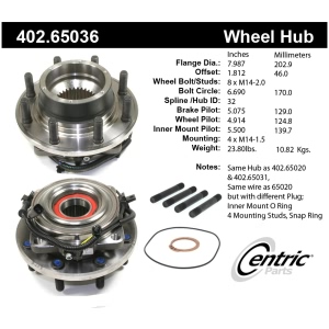Centric Premium™ Wheel Bearing And Hub Assembly for 2010 Ford F-350 Super Duty - 402.65036