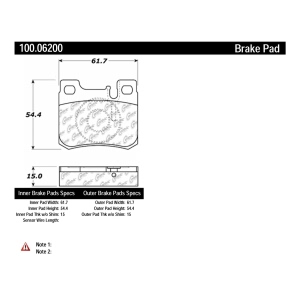Centric Formula 100 Series™ OEM Brake Pads for 1994 Mercedes-Benz C220 - 100.06200
