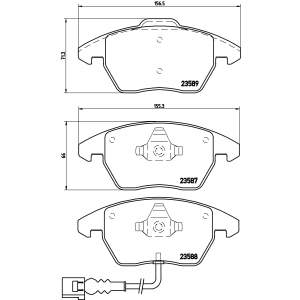 brembo Premium Low-Met OE Equivalent Front Brake Pads for 2011 Audi A3 - P85075