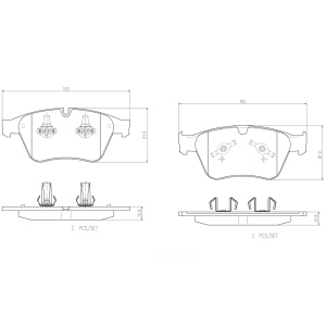 brembo Premium Ceramic Front Disc Brake Pads for Mercedes-Benz ML63 AMG - P50105N