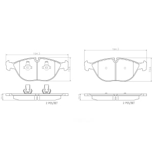 brembo Premium Ceramic Front Disc Brake Pads for 1998 BMW 750iL - P06019N