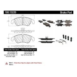 Centric Original Equipment Formula Brake Pads With Hardware for Audi A4 allroad - 100.13220