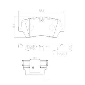 brembo Premium Ceramic Rear Disc Brake Pads for 2017 Land Rover Range Rover - P44021N