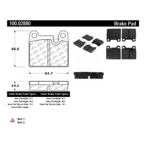 Centric Formula 100 Series™ OEM Brake Pads for 1988 Porsche 911 - 100.02880