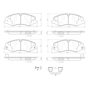 brembo Premium Ceramic Front Disc Brake Pads for 2015 Land Rover LR4 - P44022N