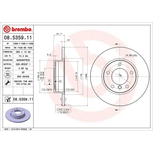 brembo UV Coated Series Solid Front Brake Rotor for 1996 BMW 318ti - 08.5359.11