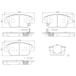 brembo Premium Ceramic Front Disc Brake Pads for 2016 Kia Optima - P30066N