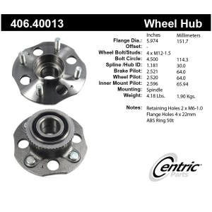 Centric Premium™ Wheel Bearing And Hub Assembly for 1997 Honda Accord - 406.40013