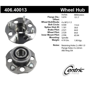 Centric Premium™ Wheel Bearing And Hub Assembly for 1995 Honda Accord - 406.40013