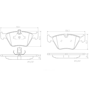 brembo Premium Ceramic Front Disc Brake Pads for 1998 BMW 528i - P06022N