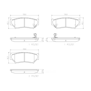 brembo Premium Ceramic Front Disc Brake Pads for Chevrolet Tracker - P79008N