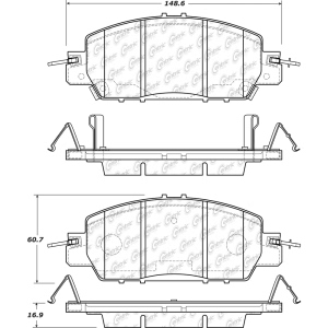 Centric Posi Quiet™ Ceramic Front Disc Brake Pads for 2016 Honda Accord - 105.18600
