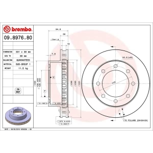 brembo OE Replacement Front Brake Rotor for 2000 Ford Excursion - 09.8976.80